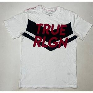True Religion Graphic T-shirt Men Small White Short Sleeve